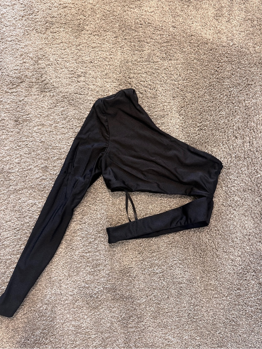 Black One-Shoulder Crop Top